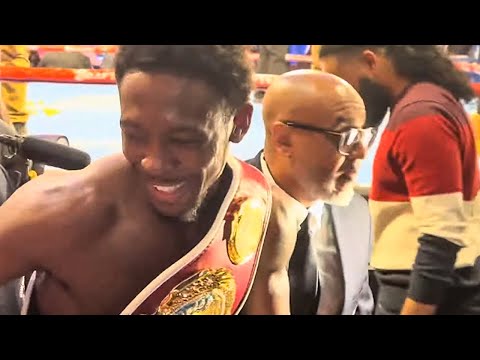 Keyshawn Davis IMMEDIATELY AFTER BRUTAL KNOCKOUT of Denys Berinchyk to become CHAMPION