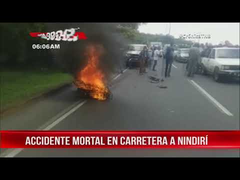 Accidente deja a motorizado entre la vida y la muerte en km 26 Nindirí, Masaya - Nicaragua