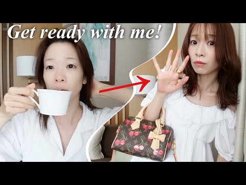 【GRWM】旅先のホテルで朝の準備！一緒に出掛ける準備しよう！Get ready with me!