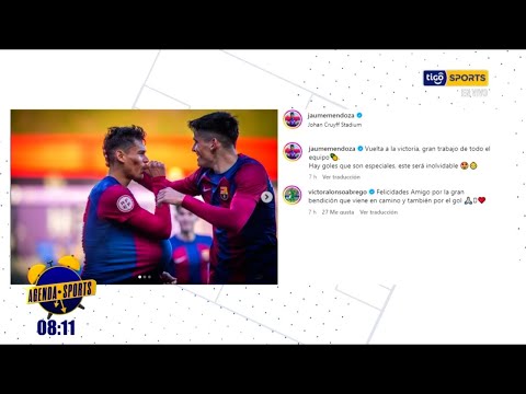 Jaume Cuéllar expresó su felicidad  en sus redes tras marcar su primer gol en el Barça B