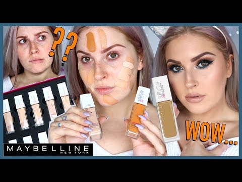 MAYBELLINE SUPER STAY FULL COVERAGE FOUNDATION ??? First Impression Review & Wear Test!