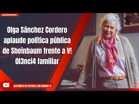 Olga Sa?nchez Cordero aplaude poli?tica pu?blica de Sheinbaum frente a V!0l3nci4 familiar