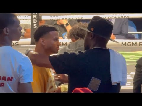 ROLLY ROMERO & FLOYD MAYWEATHER PULL UP IN SUPPORT FOR CURMEL MOTON AT CALEB PLANT/CHARLO UNDERCARD