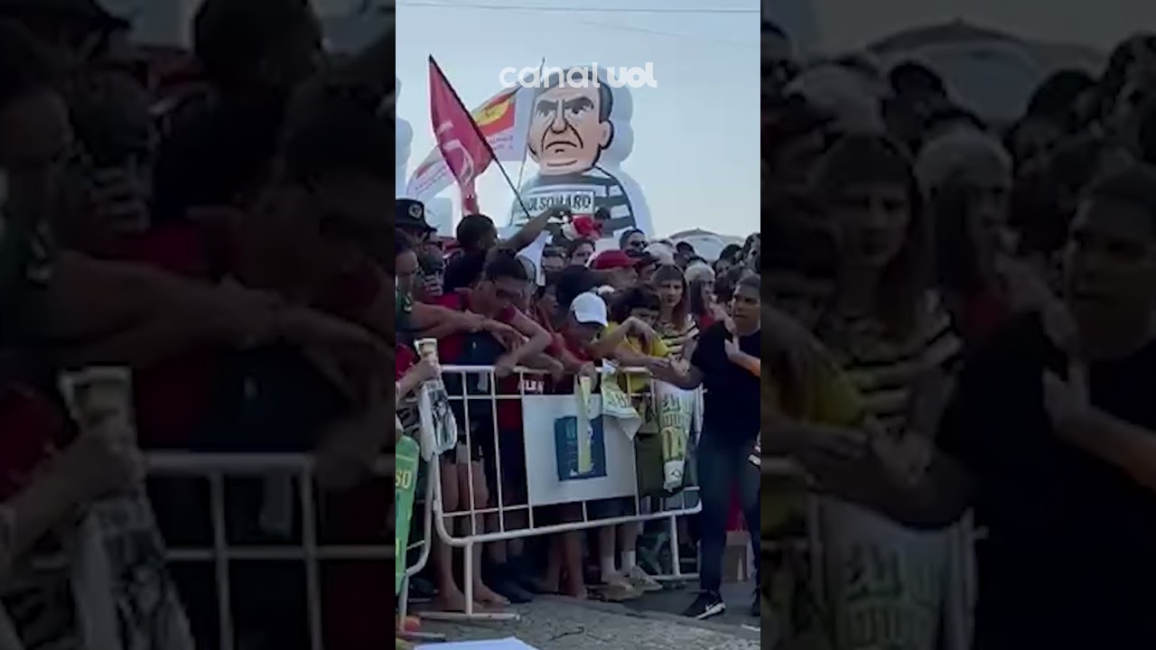 Ato no Rio de Janeiro tem pixuleco de Bolsonaro e Trump