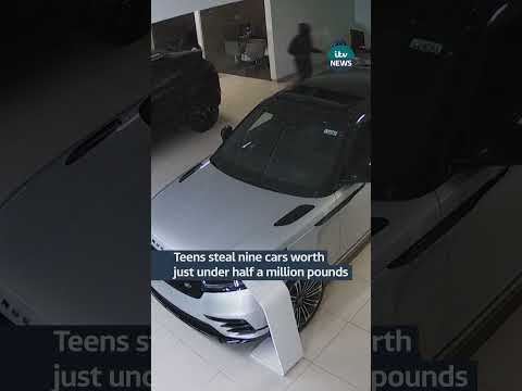 Teens break into dealership and still nine cars worth just under half a million pounds #itvnews