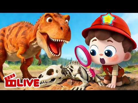 🔴 LIVE | わくわく! 恐竜かせき探し | 子供の歌 | 童謡 | ベビーバス| BabyBusTV‐LIVE