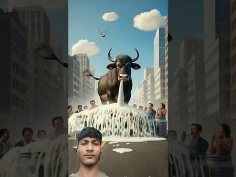 Buffalo 🐃🐃 entered #the city 🏙️ and# flood of# milk 🥛 came in the city all# people flow away.