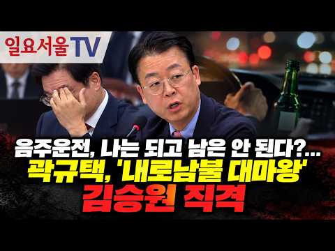 <strong>음주운전</strong>, 나는 되고 남은 안 된다?...곽규택, '내로남불 대마왕' 김승원 직격