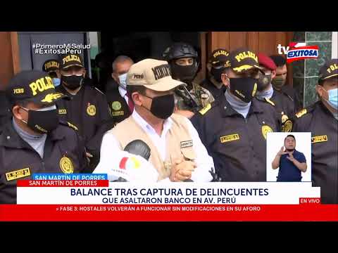 S.M.P: Balance tras captura de delincuentes que asaltaron banco en Av. Perú