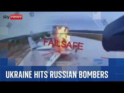 More than 40 Russian bombers hit in attack after drones smuggled into Russia