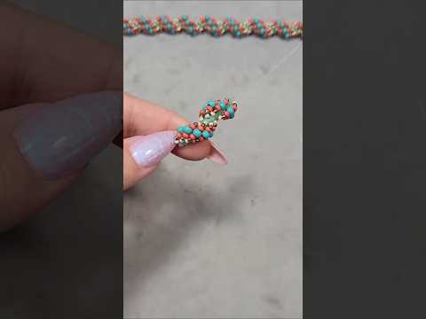 Spiral Stitch Seed Bead Bangle Bracelet