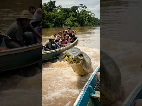 🚨 Giant Anaconda Attack on the Amazon River – It Came Straight for Our Boat! 🐍🌊