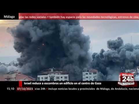 Noticia - Israel reduce a escombros un edificio en el centro de Gaza