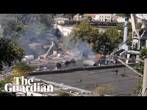 Video published on social media shows large explosions in occupied Crimea