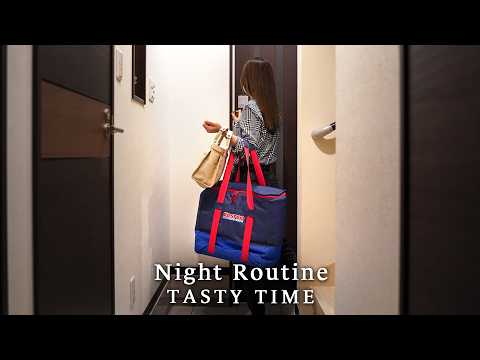 仕事帰りのコストコとナイトルーティン🌙／急いで作るワンパンパスタとフライパンでタルトタタン／Night Routine in Japan