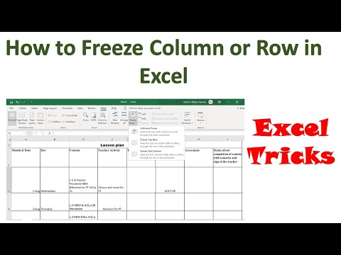 How to Freeze Multiple Rows and or Columns in Excel using Freeze Panes