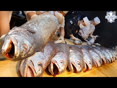 여름 보양식의 끝판왕! 한마리에 60만원하는 압도적인 민어 해체쇼와 한상차림/ $450 per fish! Korean luxury fish sashimi and dishes