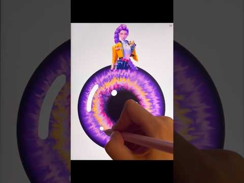 Drawing an eye in Rumi’s K-Pop Demon Hunters colors #kpopdemonhunters #drawing #digitalart #creative