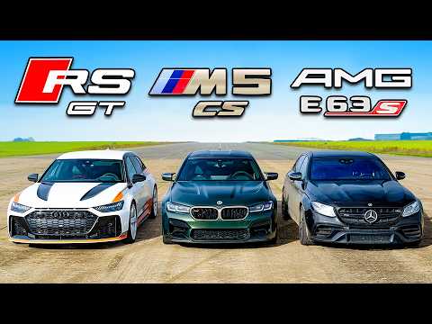 【ドラッグレース！】アウディ RS6 GT vs BMW M5 CS vs メルセデス AMG E63 S