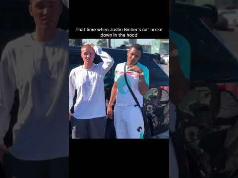 That time when Justin Bieber’s car broke down in the hood #justinbieber