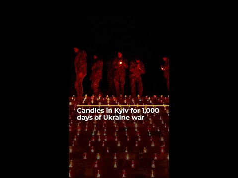 Candles in Kyiv for 1,000 days of Ukraine war | AJ #shorts