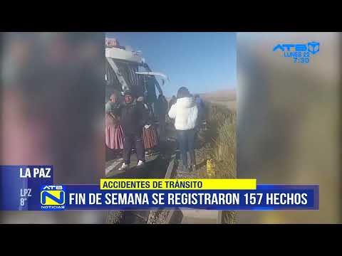 157 accidentes de tránsito durante el fin de semana