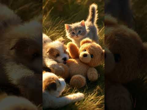 A Kitten’s Search for His Lost Teddy  #cat #catshorts #kitten #cute #ai #aishorts #sad #sadstory