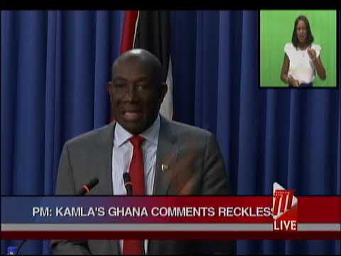PM Rowley Blasts Opposition Leader On Ghana Statements