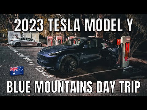 2023 Tesla Model Y Blue Mountains Day Trip Blaxland Supercharger Test