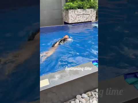 SWIMMING TIME MAHUSAY PA RIN SA PAGLANGOY #swimmingparty #sanaall #kyrie #swimming