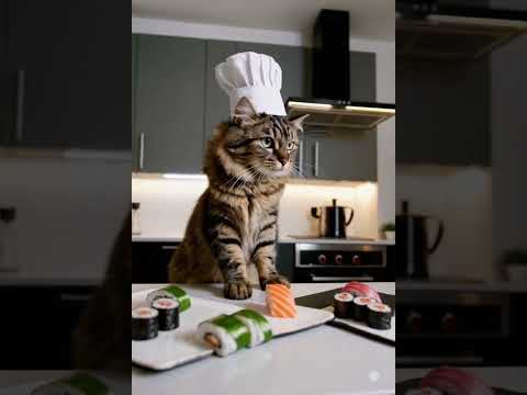 かわいい猫と寿司ネタの面白動画を楽しもう サムネイル