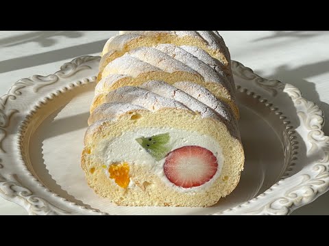 ビスキュイロール🍓🥝🍊Biscuit fruit roll cake