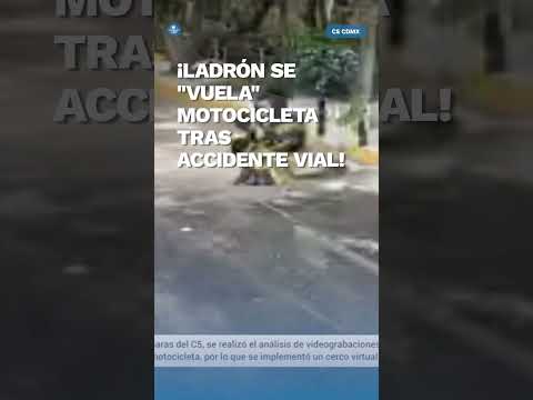 ¡Rata aprovechada! Tras accidente vial, ladrón aprovecha para robar motocicleta y fugarse #shorts