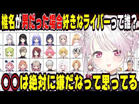 もし椎名が男だったら好みのライバーって誰?【にじさんじ/にじさんじ切り抜き/椎名唯華/椎名唯華切り抜き/雑談/笹木咲/魔界ノりりむ/本間ひまわり/赤羽葉子/叶/葛葉/フレン/げまじょ/ゲマズ】