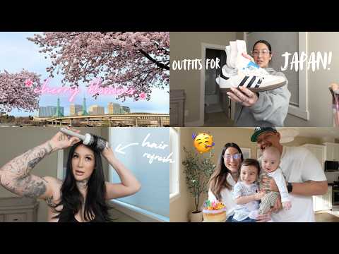 postpartum challenges, cherry blossoms, thrifting haul + easter! 🐣🐰🌸💕  | vlog