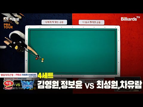 4세트 하림(김영원,정보윤)vs휴온스(최성원,차유람)[웰컴저축은행 PBA팀리그 2R]