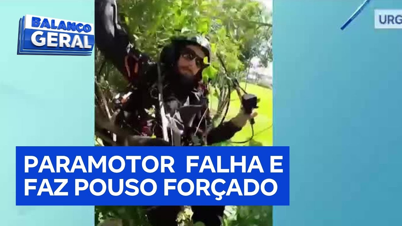 Piloto de paramotor enfrenta falha e faz pouso forçado em copa de árvore TV Online Piloto de paramotor enfrenta falha e faz pouso forçado em copa de árvore