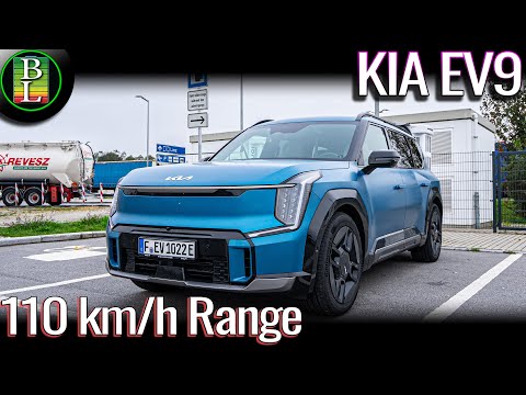 Kia EV9 AWD GT line - 110 km/h range test (Lost footage, sorry!)