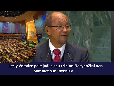 Lesly Voltaire pale sou tribinn NasyonZini nan Sommet de l'avenir a...