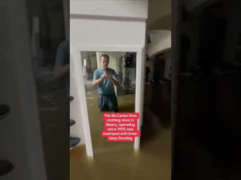 Storm Ciaran unleashed heavy rain resulting in flooding in Newry, Northern Ireland