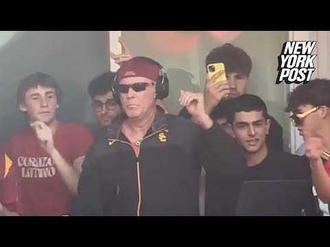 Will Ferrell pulls a Frank the Tank and crashes USC frat party to DJ