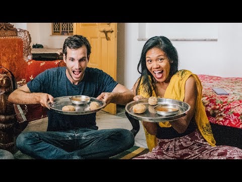 American tries HOMECOOKED Indian food for the first time.
