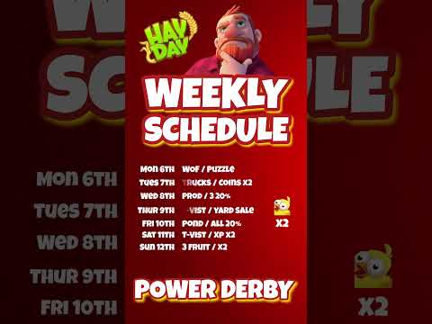 Hay Day Weekly Schedule - 6th to 12th July