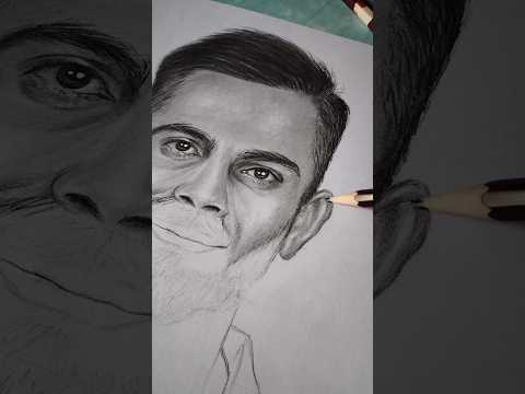 King👑 kohli face sketch drawing . #virat #viratkohli #kohli #kingkohli #rcb #cricket #drawing