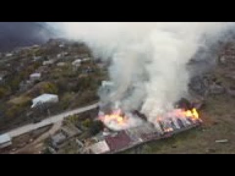 Kalbajar residents burn homes before Azerbaijan handover