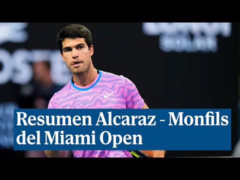 Alcaraz gana a un Monfils tocado y ya está en octavos de final del Miami Open