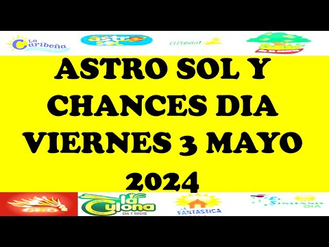 Resultados CHANCES DIA de Viernes 3 Mayo 2024 ASTRO SOL DE HOY LOTERIAS DE HOY RESULTADOS DIA