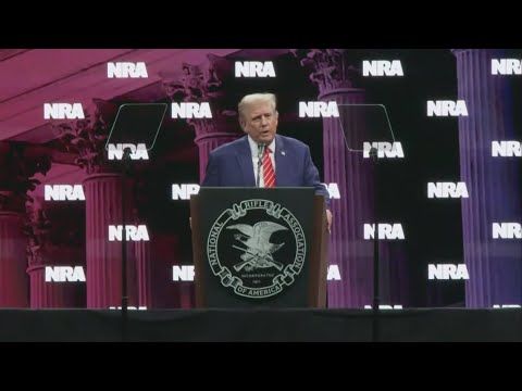 Former President Donald Trump speaks at NRA convention in downtown Dallas