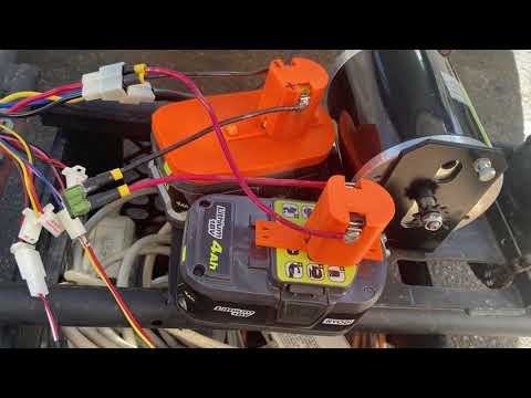 3D Printed connectors for Ryobi 18V batteries to electric Mini Bike