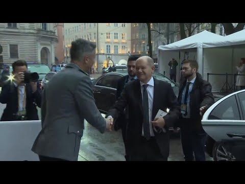 Arrivals for the second day of the Munich Security Conference